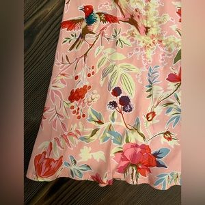 Philosophy NWT Maxi Skirt Pink Floral Tropical Birds Large